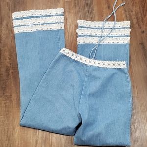 Extremely RARE 1970s Faded Glory lace bottom flare